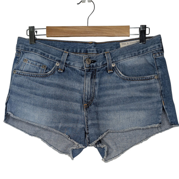Rag & Bone Low Rise Cut Off Denim Shorts - Picture 1 of 6